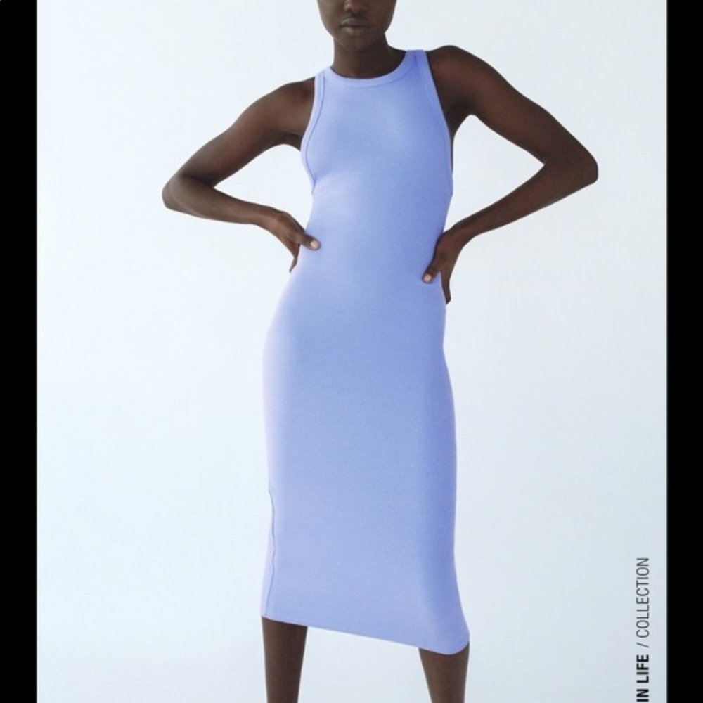 Zara Fitted Ribbed Tank Dress